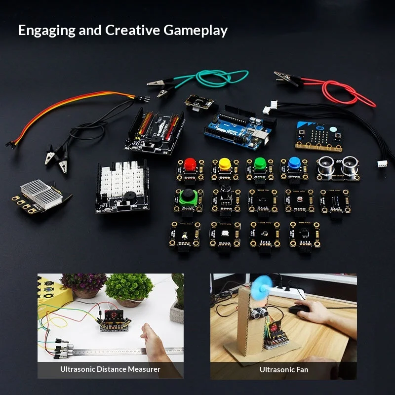 Ultrasonic Module for Micro:bit/UNO/STM32, Robot Distance Measurement Sensor for Intelligent Car