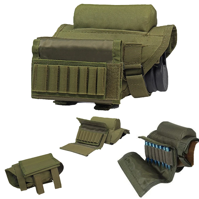 Outdoor Hunting Accessories Gun Butt Stock Bag Tactical Cheek Rest Adjustable Gun Bullet Magazine Holder