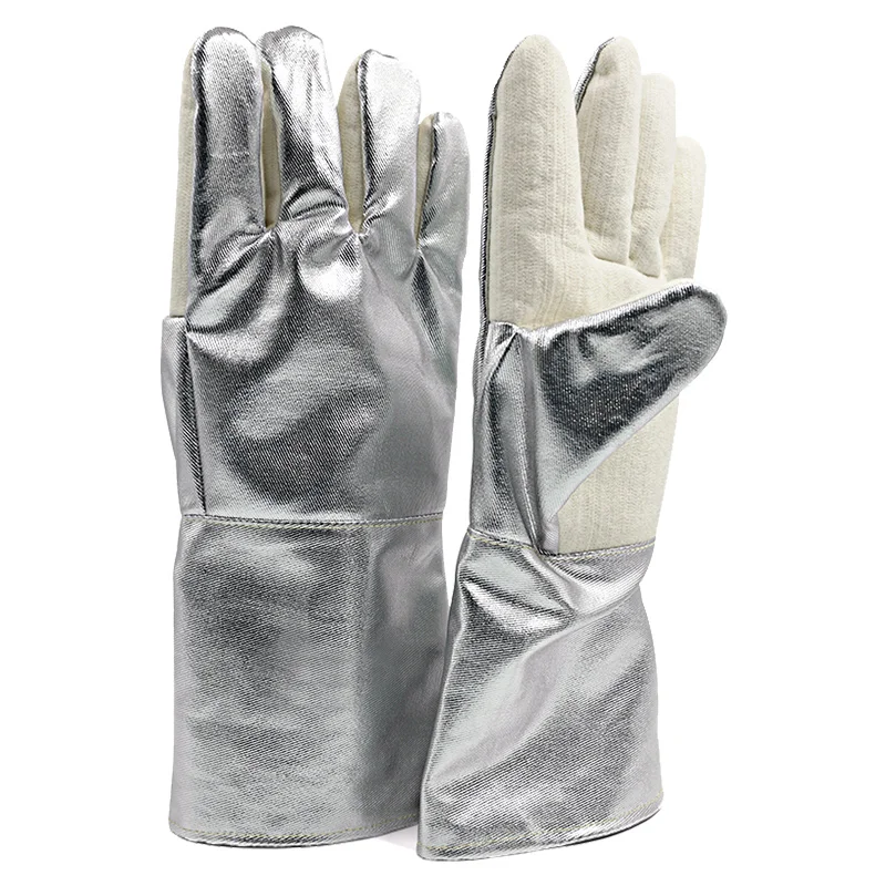 CK Tech. High Temperature Resistant Gloves Aluminum Foil Insulation Gloves Temperature Resistance 350-400 Degrees