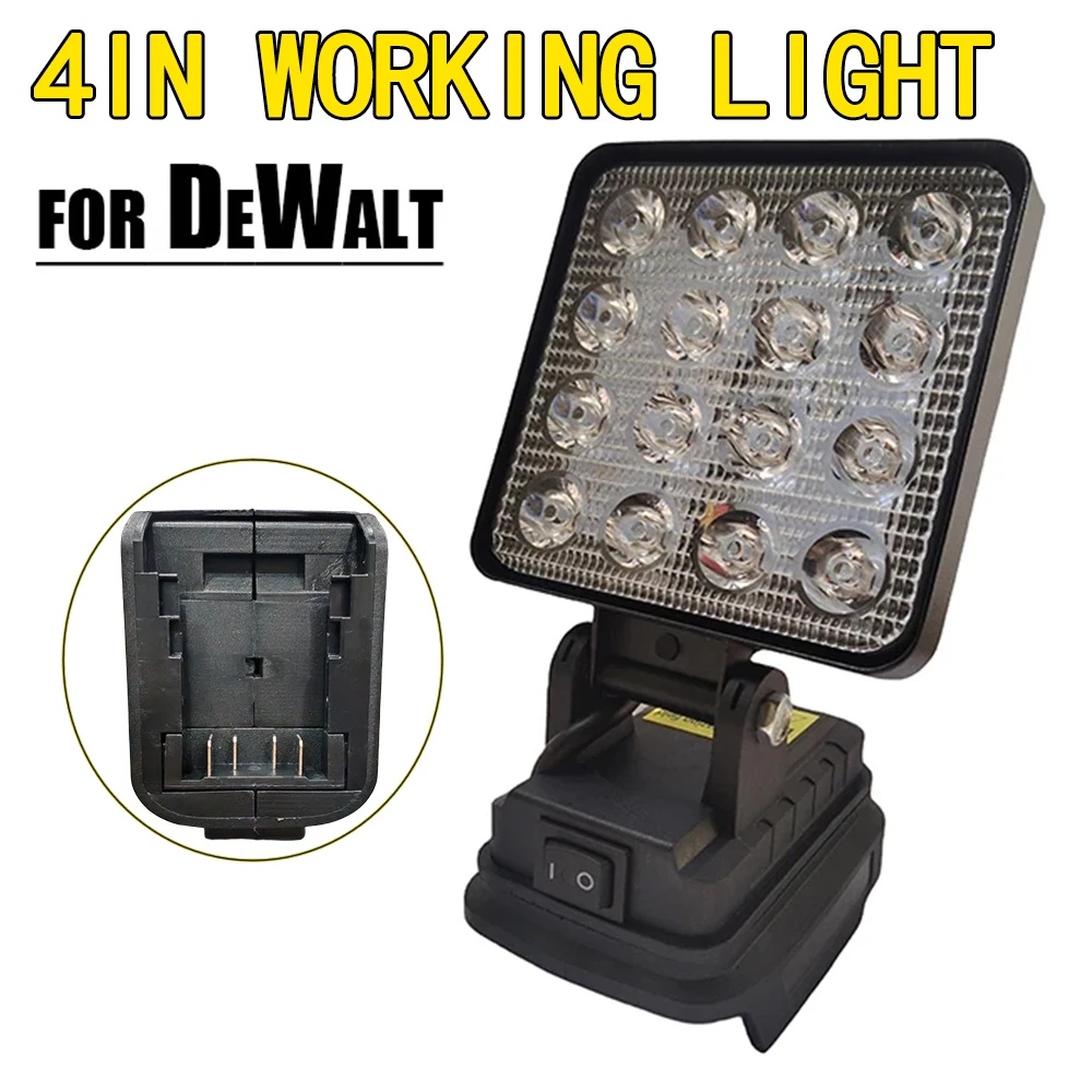 Led Light For Dewalt 18V Battery 4In Portable Spotlights Cordless Outdoor Work Fishing Handheld Emergency Tool Light