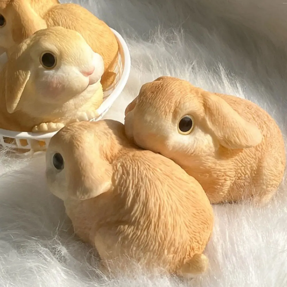 Easter Bunny Stress Relief Mold, Soft Silicone Mold for DIY Soap Clay Crafts, Squishy Fidget Toy ,Handmade Gifts