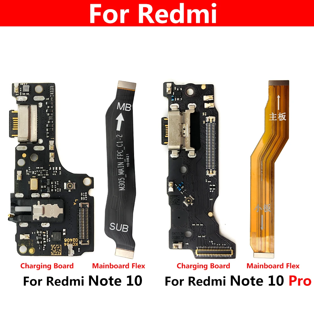 Base de carga USB para Redmi Note 10 Pro, Conector de puerto, placa de carga, Cable flexible, Mianboard Felx