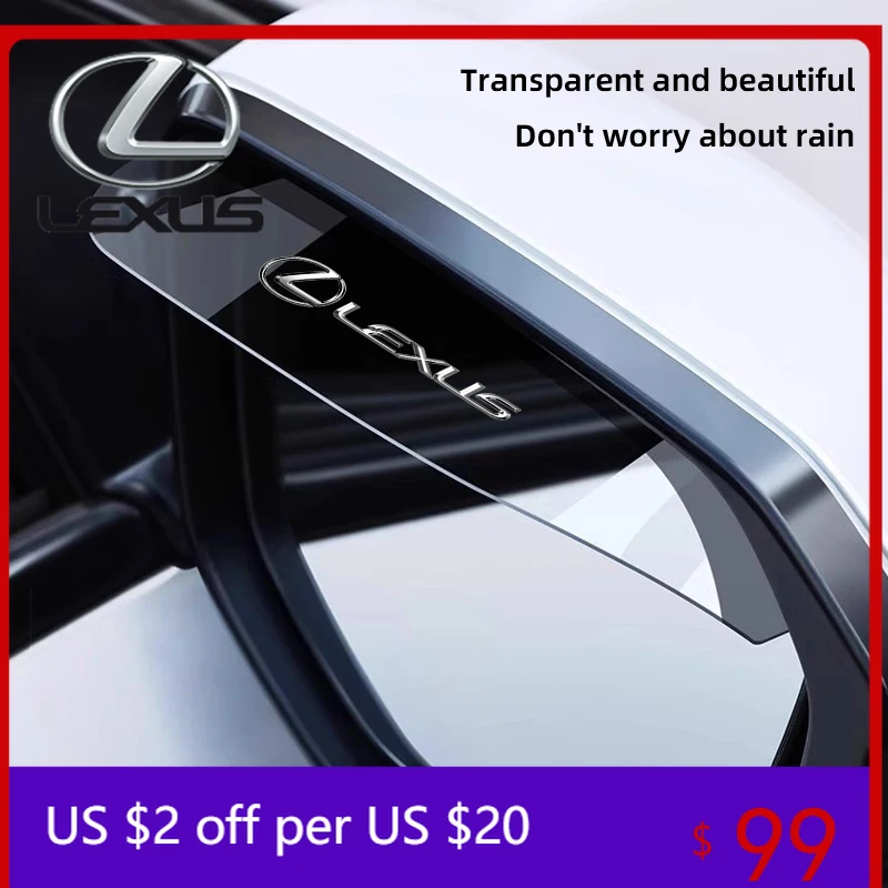 

Interior Mouldings 2Pcs Car Rearview Mirror Rain Eyebrow Stickers For Lexus RX330 IS250 Ct200h GS Car Mirror Accessories Rainy D