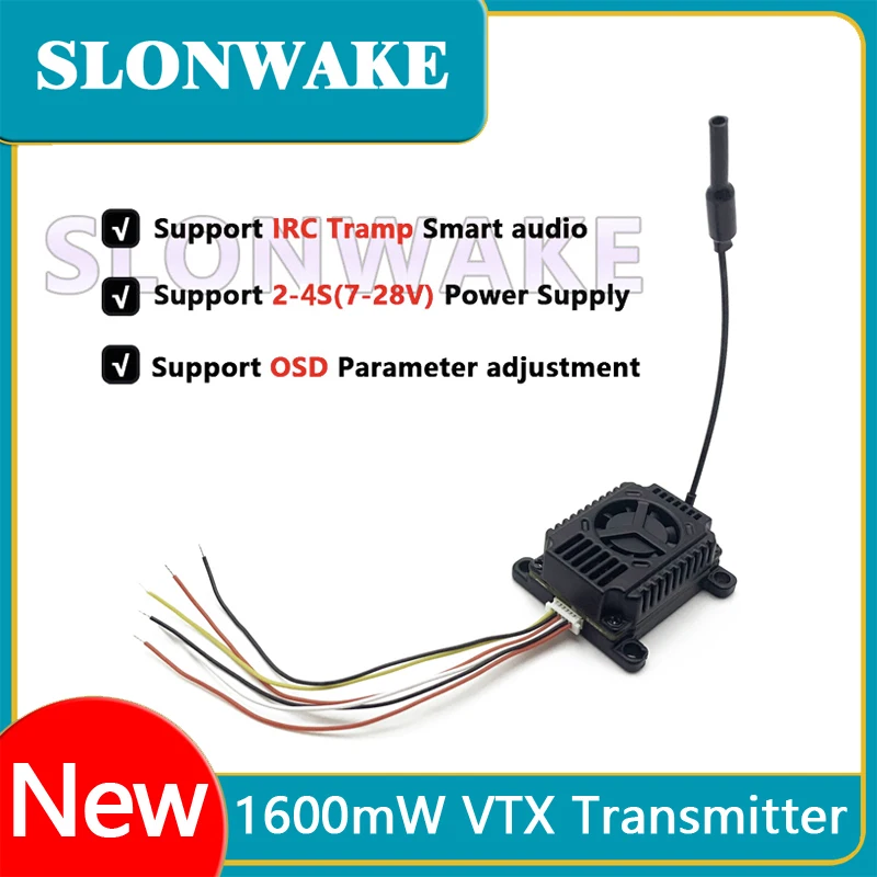 Ultra 1W6 5.8GHZ 48CH 1600mW 1.6W Adjustable FPV VTX 7-28V Transmitter for RC FPV Drone Long Range Frame Quadcopter