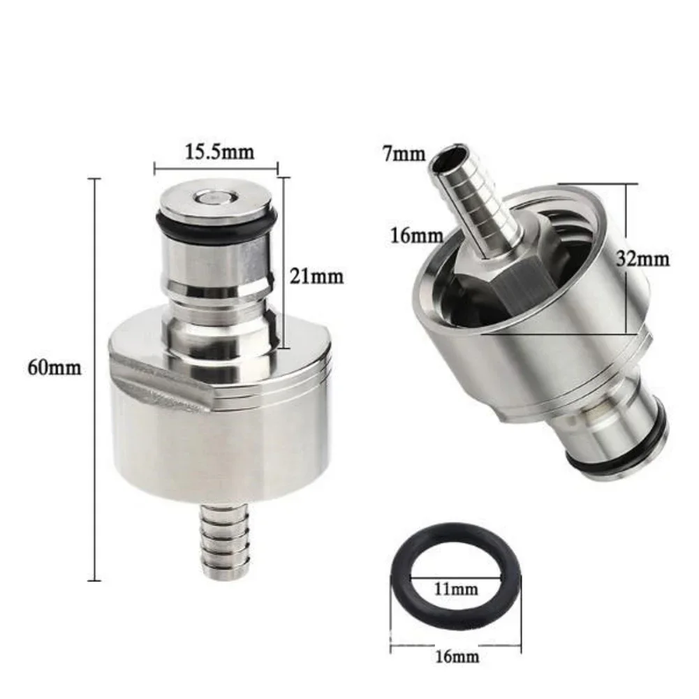 Stainless Steel Carbonation Cap Ball Lock Keg Post With Barb For Homebrew Drink PET Bottles Beer Brewing Kitchen Accessories