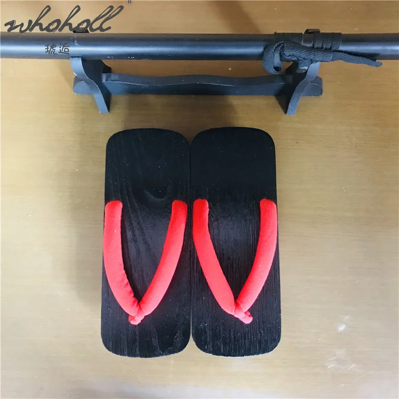 Whoholl geta verão chinelos interior homem mulher unisex flip flops japonês tamancos de madeira inuyasha kikyo cospaly trajes sapatos