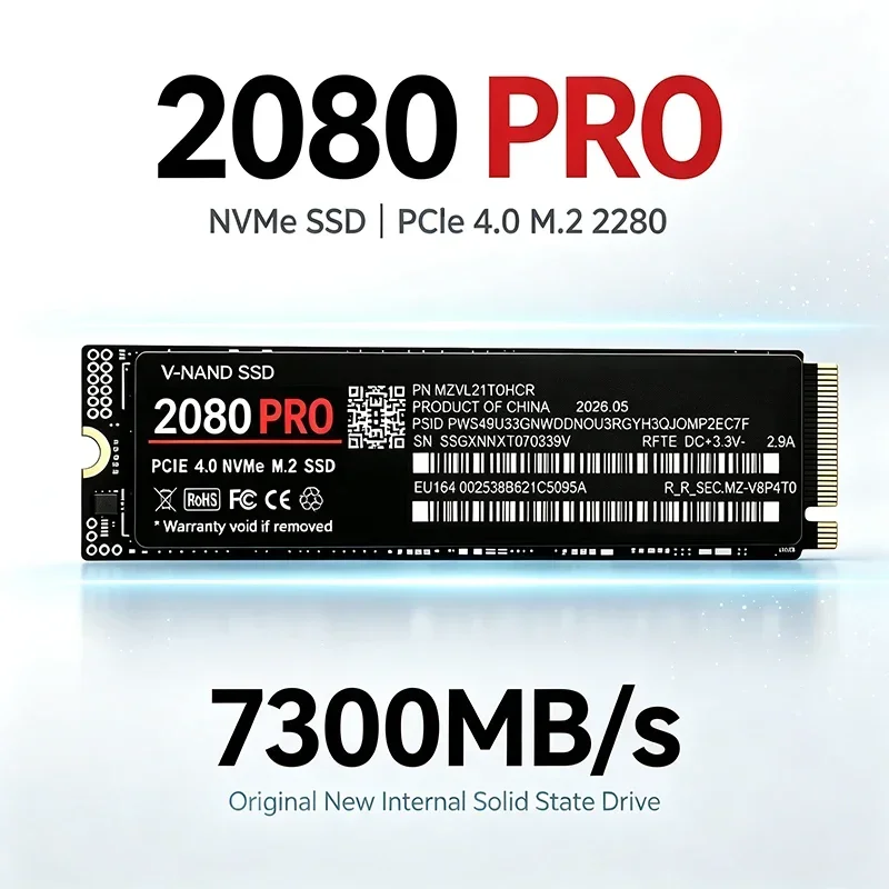 2080 PRO M2 NVMe PCIe4 High Speed SSD 500GB 1TB 2TB 4TB Internal Solid State Drive for Gaming Office PC Laptop 7300MB/s