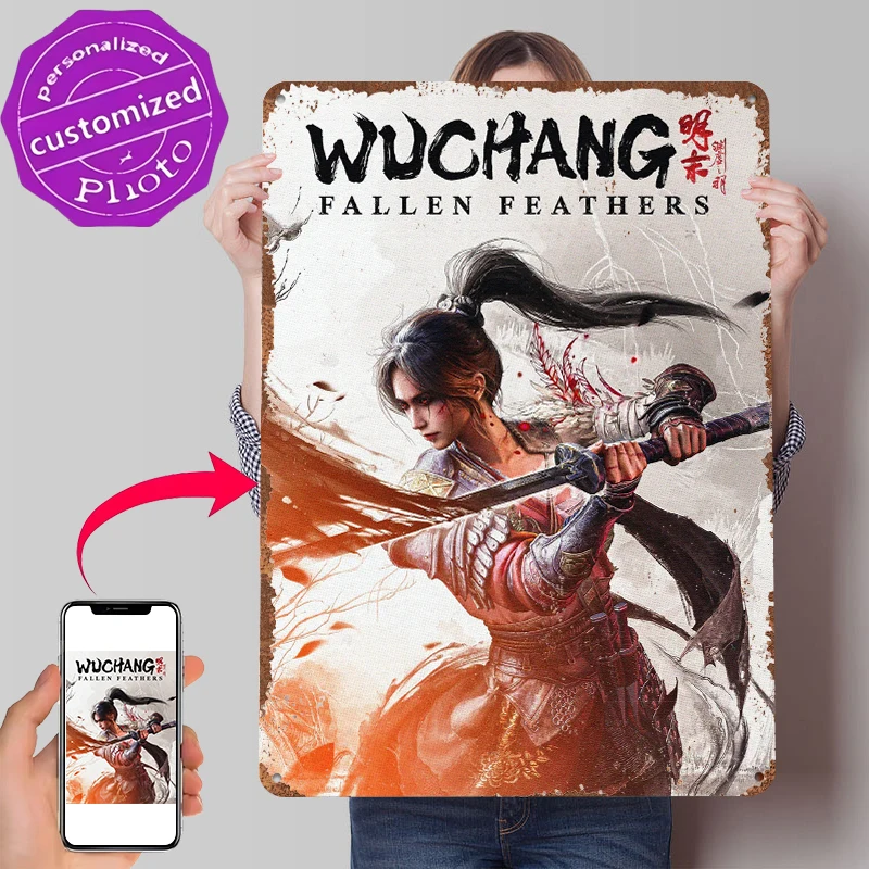 Wuchang: Fallen Feathers Game Cover Art Tin Poster Customized Wall Art Retro Vintage Metal Signs for Fans Room Luxury Decoration