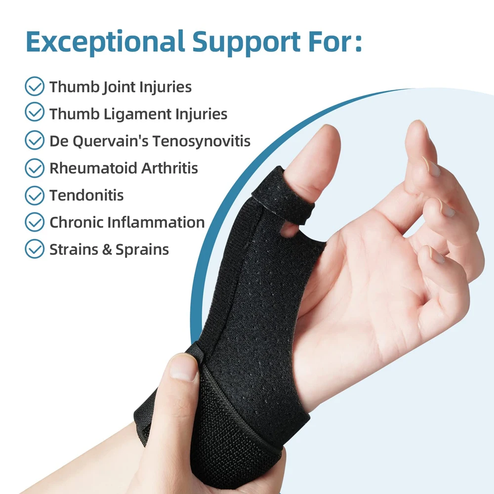 Reversible Thumb & Wrist Stabilizer Splint Brace - Lightweight Breathable Support for Trigger Finger, Arthritis, Carpal Tunnel