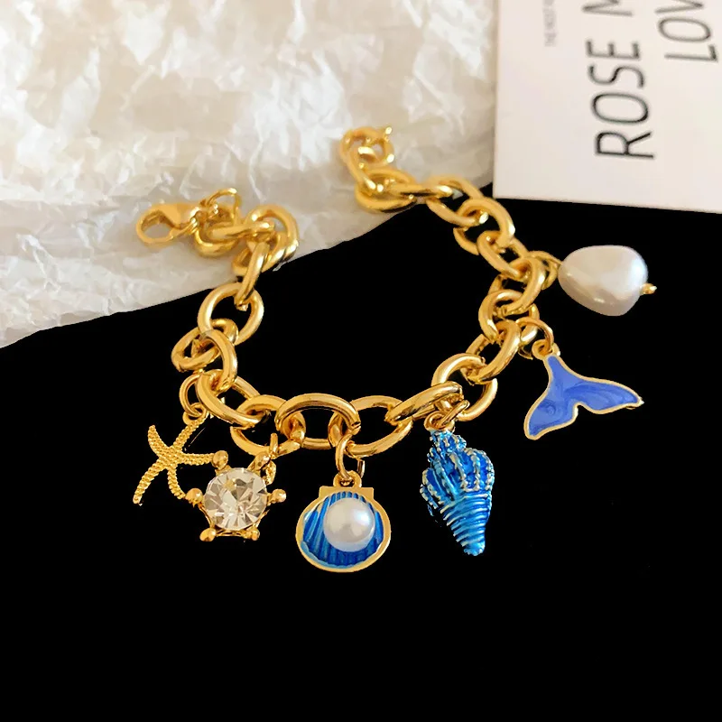 

Bohemian Conch Starfish Shells Beaded Bracelets for Women Girls Shell Beaded Beach Bangles Jewelry Gift Adjustable