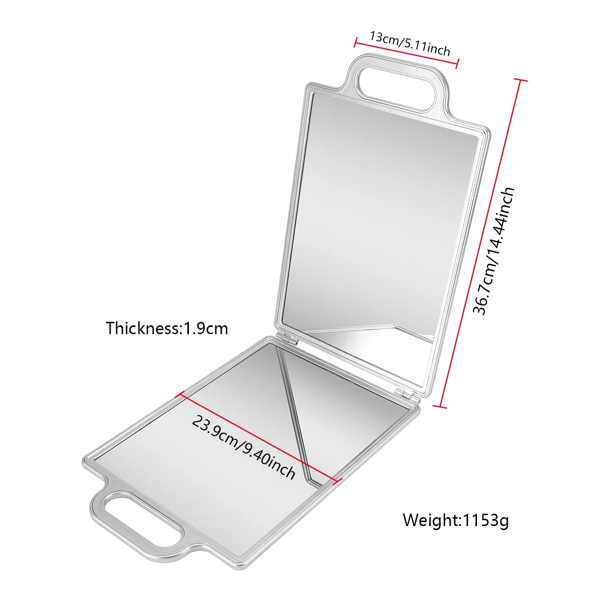 مرآة احترافية محمولة على الوجهين ، مرآة تزيين المكياج ، أدوات الصالون ، تصفيف الشعر والحلاقين #6