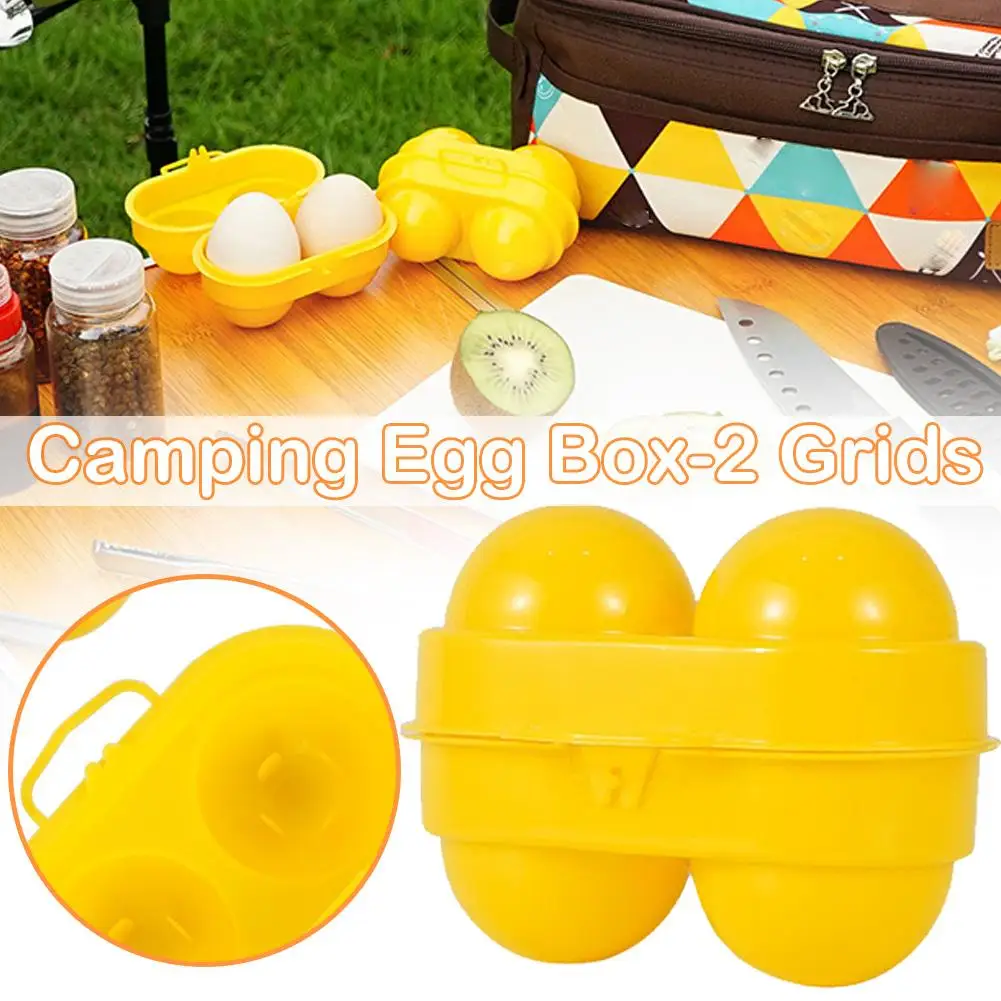 

2 Grid Egg Storage Box Container Portable Plastic Egg Holder for Outdoor Camping Picnic Eggs Box Case Kitchen Organizer 202 J6Y8