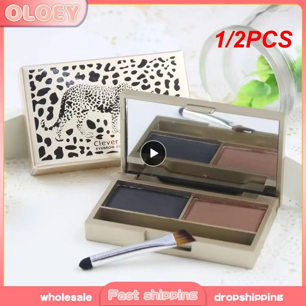 1/2PCS Waterproof Eyebrow Powder Easy To Color Eyebrow Powder Matte Eyebrow Powder Double Color Double Color Eyebrow Powder