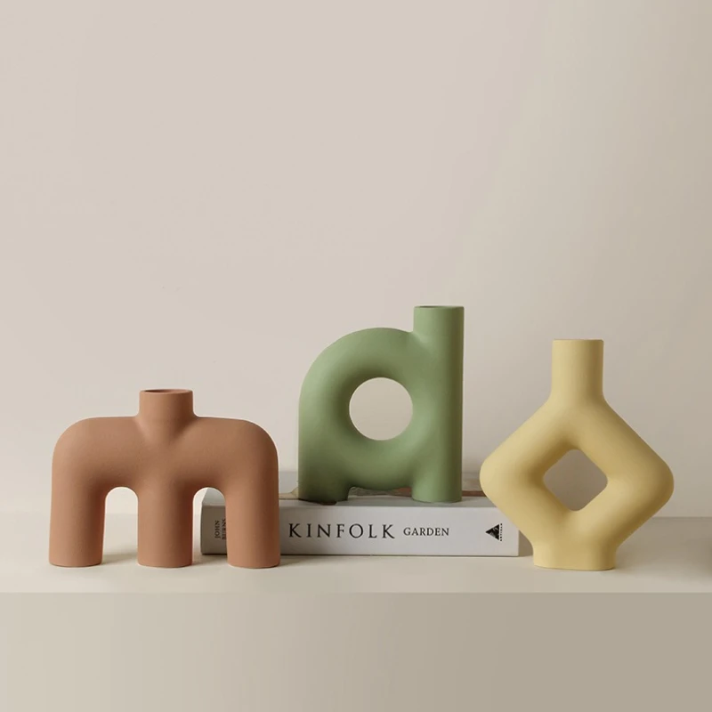 

Letter Ceramic Art Vase, Modern Minimalist Home Living Room Floral Arrangement, Advanced Decorative Device, New Style