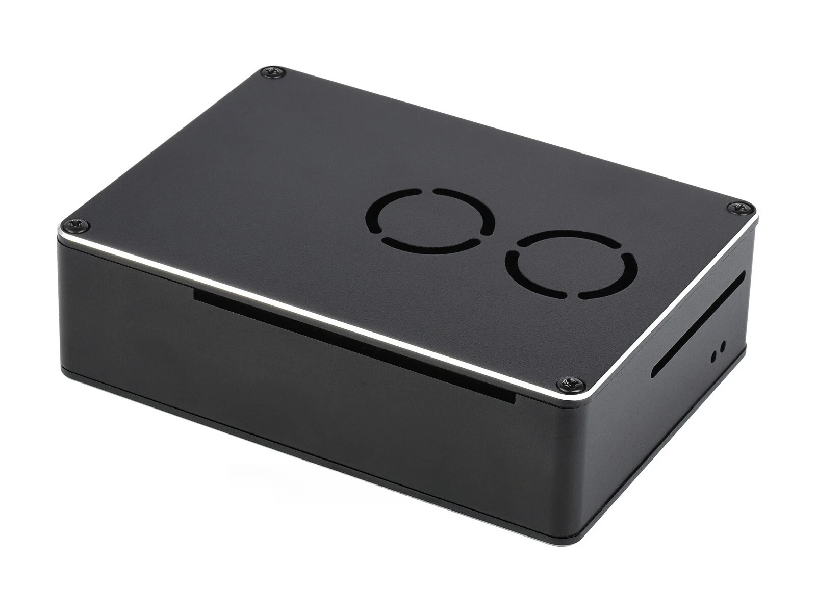 For Waveshare Dual Fan Case for Raspberry Pi 4 Dull-Polish Surface Sleek Chamfer