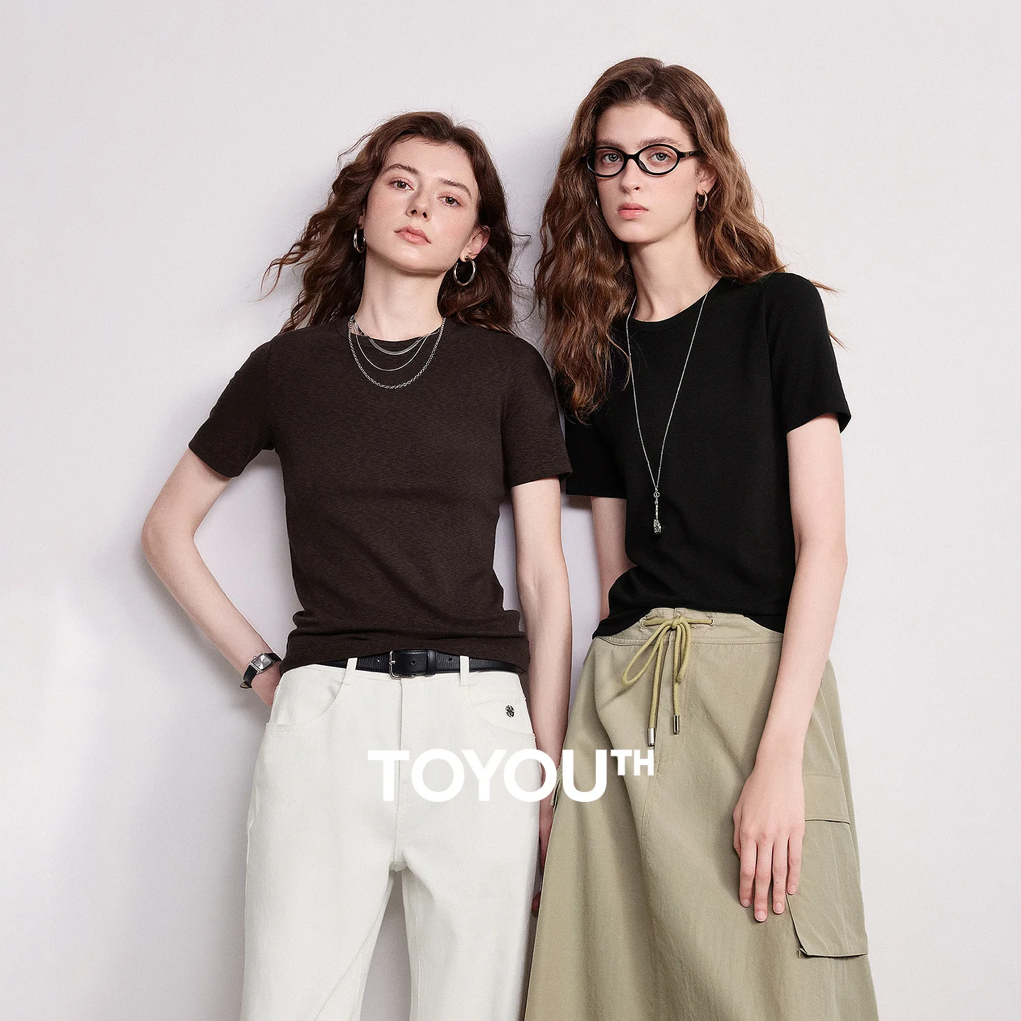 TOYOUTH Women T-shirt 2026 Spring New Old Money Style Slimming Mousse Bamboo Top