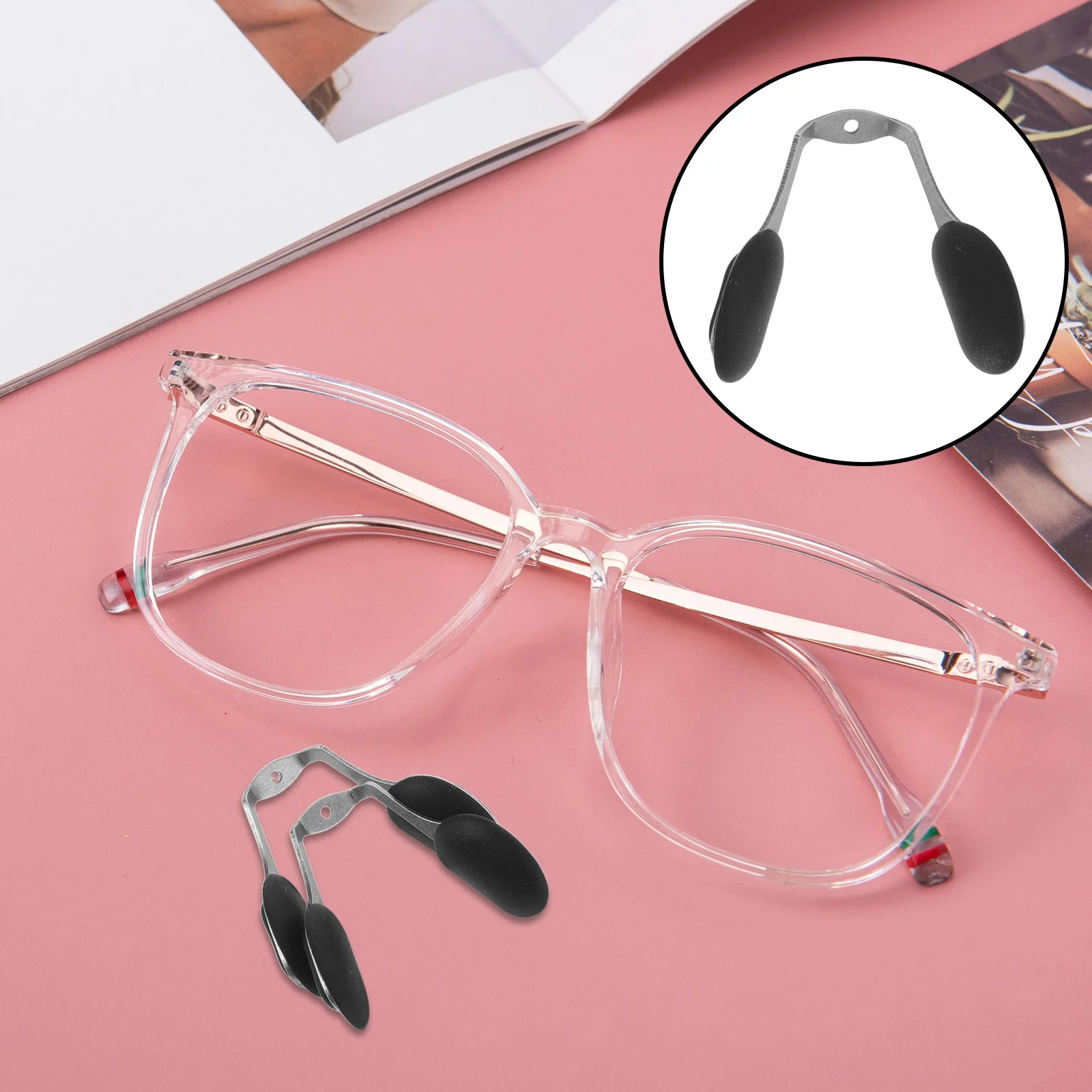 

Soft U-Shaped Eyeglass Nose Pads Replacement Screw-In Anti-Slip Silicone Bridge Support For Sunglasses Eyewear Glasses Frame