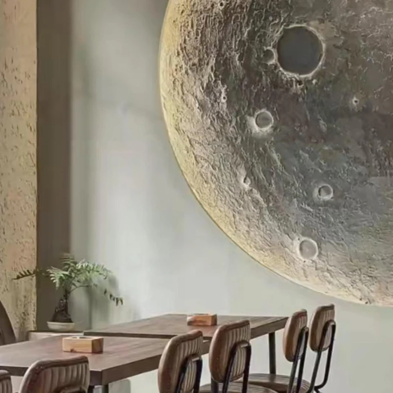 Lunar Planet Art 3D-Wandhintergrund für den Innenbereich, Heimdekoration, PU-Stein-Wandpaneel, industrieller Stil, geschnittene Polyurethan-Steinplatte