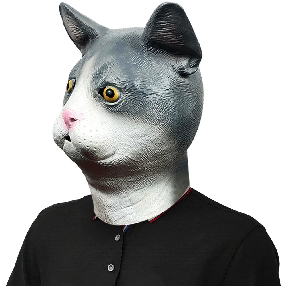 Realistische Katzenkopfmaske, Halloween-Katzenmaske für Maskerade und Cosplay-Partys – Detail 3