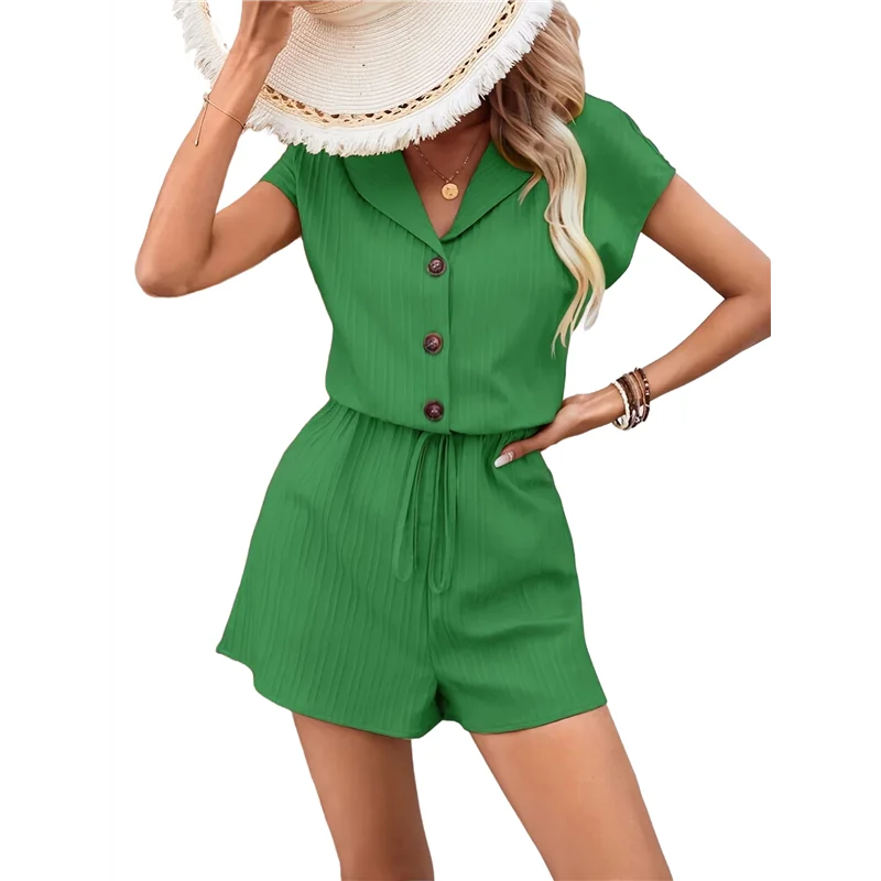 

CYL-женские комбинезоны, летние комбинезоны с рукавами «летучая мышь» и узлом спереди, повседневный комбинезон с высокой талией