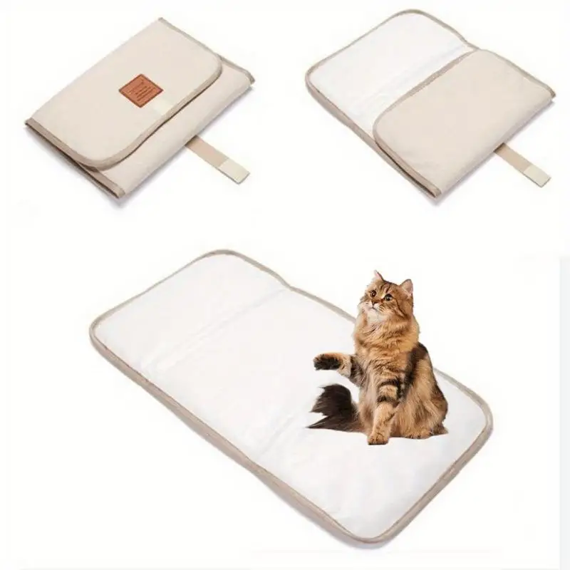 1PC Portable Folding Cat Blanket Kitten Diaper Waterproof Mat for Litter Box Outdoor Carry Foldable