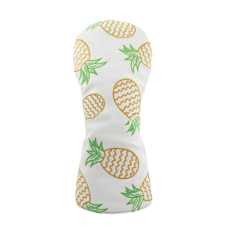 

AA79 New Golf Wood Cover PU Leather Cute Pineapple Pattern Golf Club Cover For Driver Fairway Hybrid Protector Wood Covers A