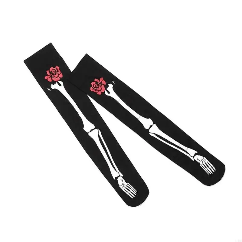 Feestelijke Halloween dij hoge sokken ademende nylon sokken voor dames feestoutfit f3md