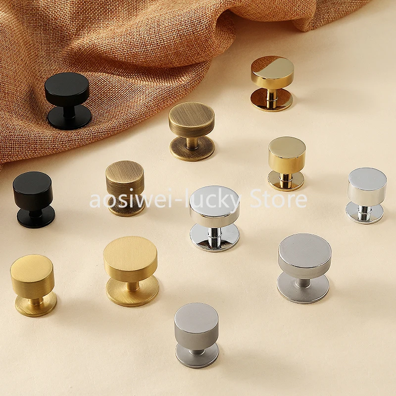 Manija de puerta de armario sólida de latón puro americano moderno, manija de un solo orificio para puerta de gabinete de cobre puro Simple de lujo con luz Retro