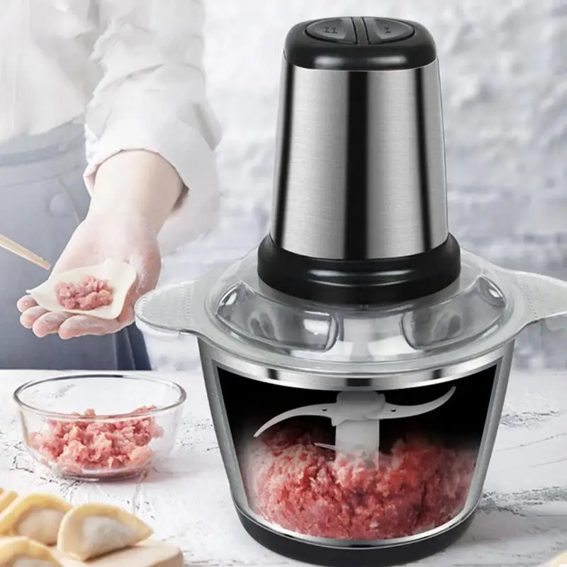 Electric Meat Grinder  Stainless Steel Chopper Food Processor Garlic Mud Maker Blender Large Capacity Household Meat Grinder