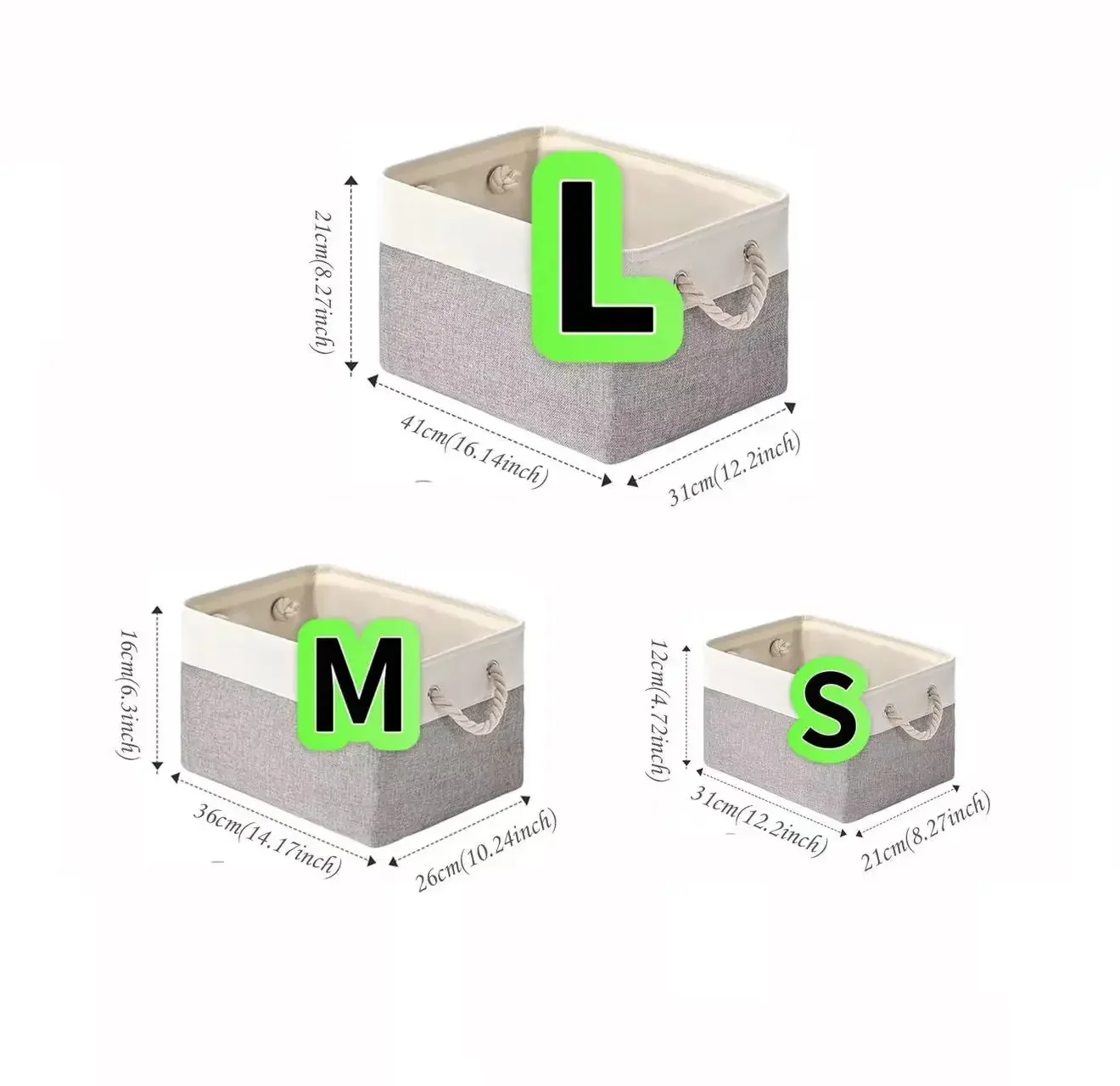 سلة تخزين من نسيج الكتان قابلة للطي حقيبة تخزين أشتات متعددة الوظائف مع صندوق منظم بمقبض للملابس الداخلية جورب ألعاب الأطفال