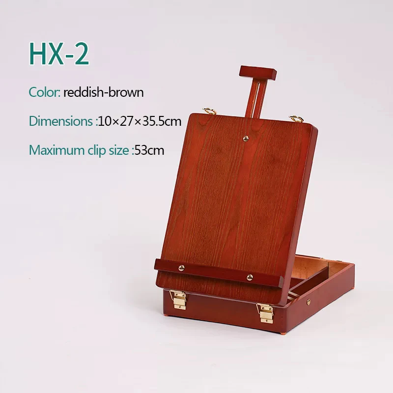 Beech wood desktop painting stand, solid wood oil painting box, storage box, portable hand-held painting stand