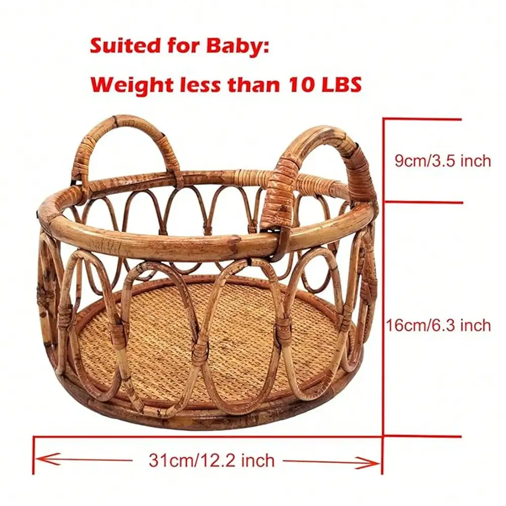 신생아 사진 촬영 바구니 빈티지 수제 바구니 남아 또는 여아 아기 사진 촬영 소품 아기 의자 가구 스튜디오 액세서리