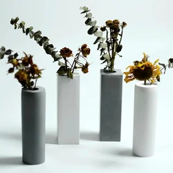 DIY 미니멀리스트 콘크리트 기하학 시멘트 마른 꽃병 거실 꽃병 장식 에폭시 수지 금형