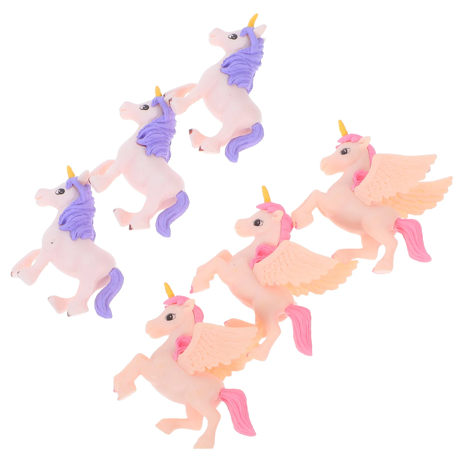 

6 Pcs Unicorn Birthday Decorations for Girls Micro Landscape Ornament Mini with Wings Travel