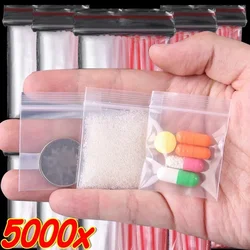 5000/100Pcs Small Thicken Zipper Sealed Bags Clear Plastic Storage Bag for Jewelry Food Packing Reclosable Zip lock Sealing Bags