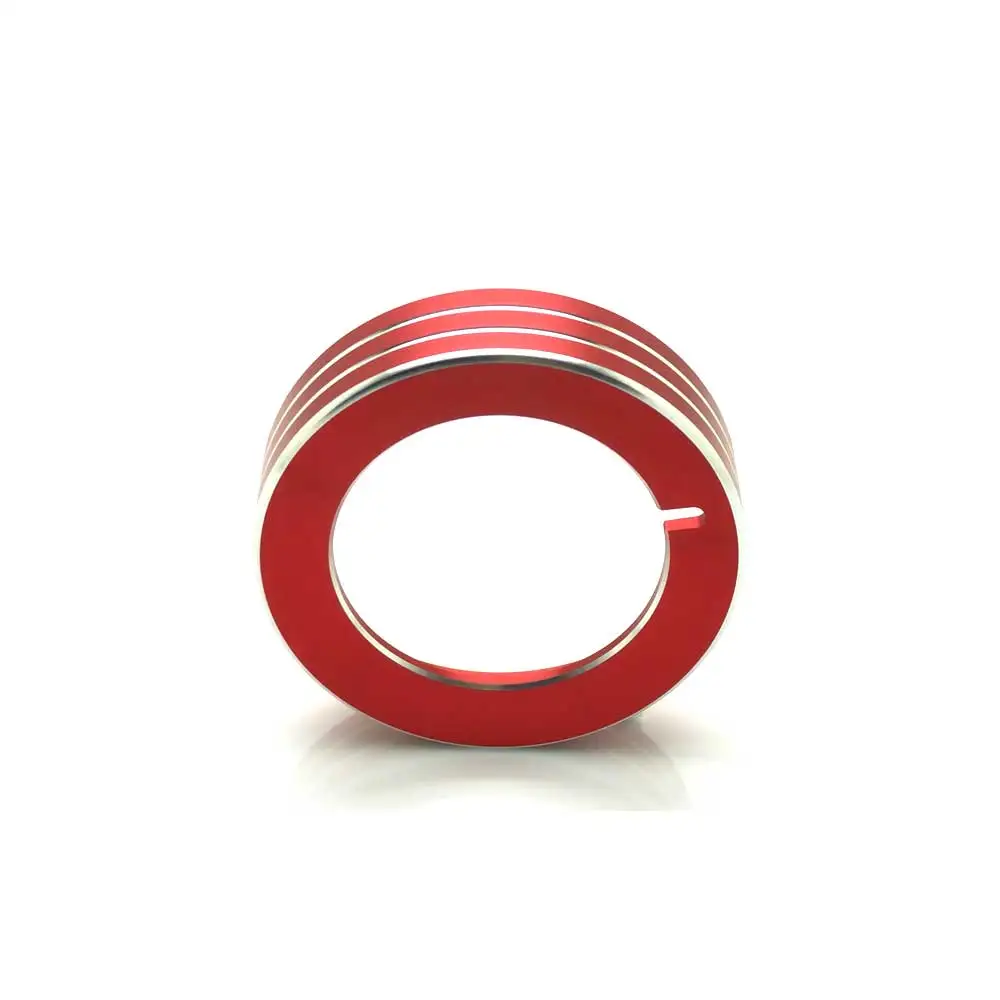 Red Aluminum Alloy Car Inner Headlight Switch Knob Ring Cover Trim For Ford F150 XLT 2016 2017 & Mustang