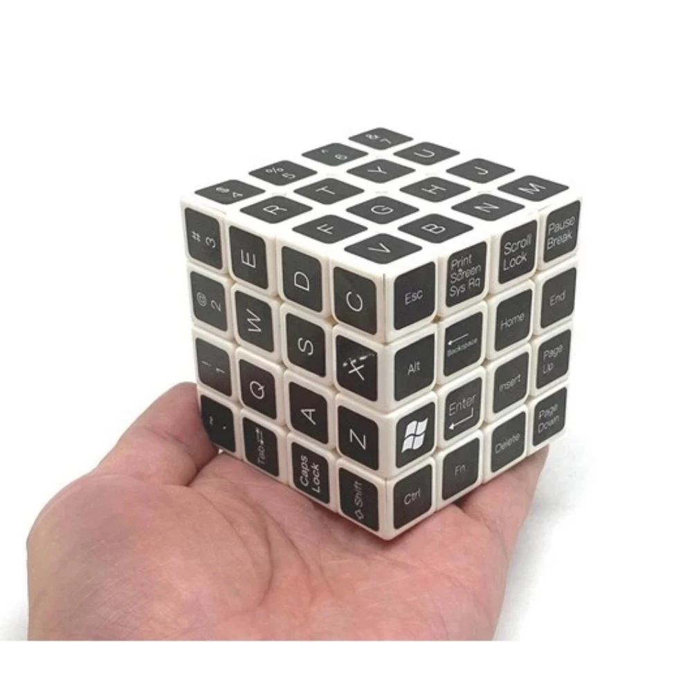 Calvin's Puzzle Cube pour enfants, White Body, Magic Keyboard, Toy Games, 2x2x2, 3x3x3, 4x4x4