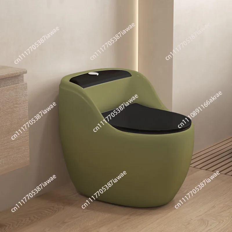 French retro green color ordinary toilet household creative egg-shaped large diameter toilet Minimum rough-in distance 300mm