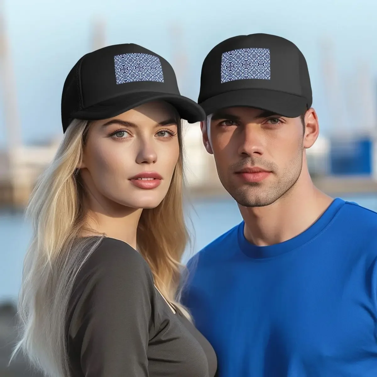 Azulejo Lisbon Azulejos Lisboa Mesh Baseball Caps Snapback Fashion Baseball Hats Breathable Casual Casquette Outdoor Unisex