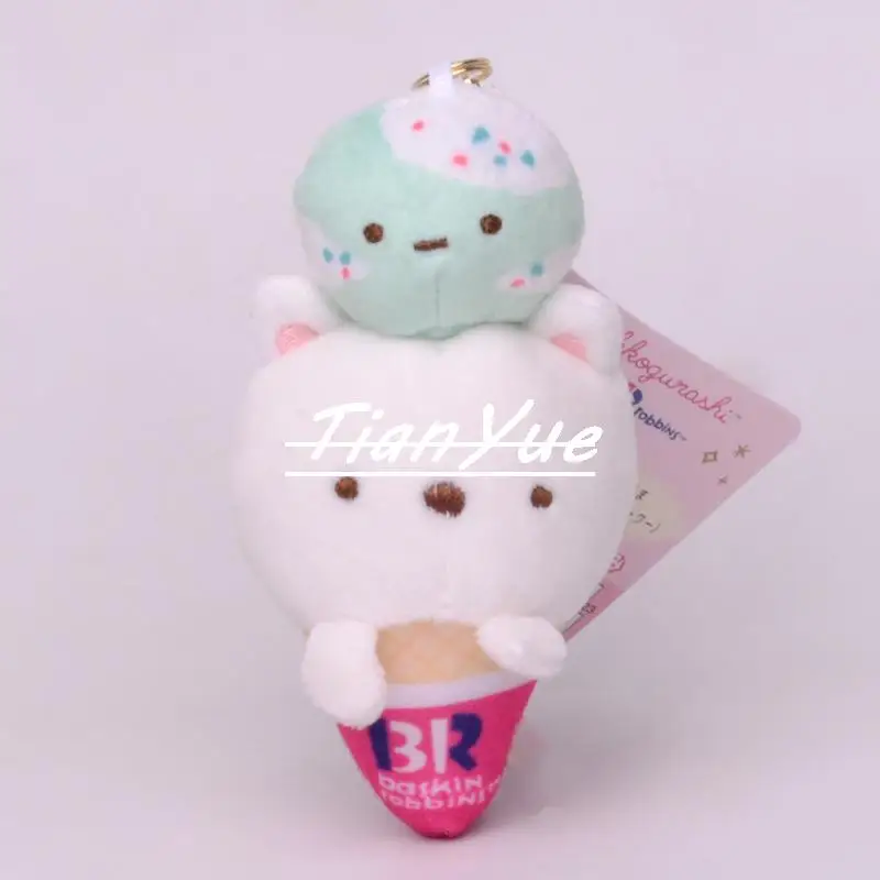 Cute Animal Corner Stuffed Pussy, Ice Cream Cone Version, Criatura Sumikkogurashi, Brinquedos de Natal para Natal, 12cm