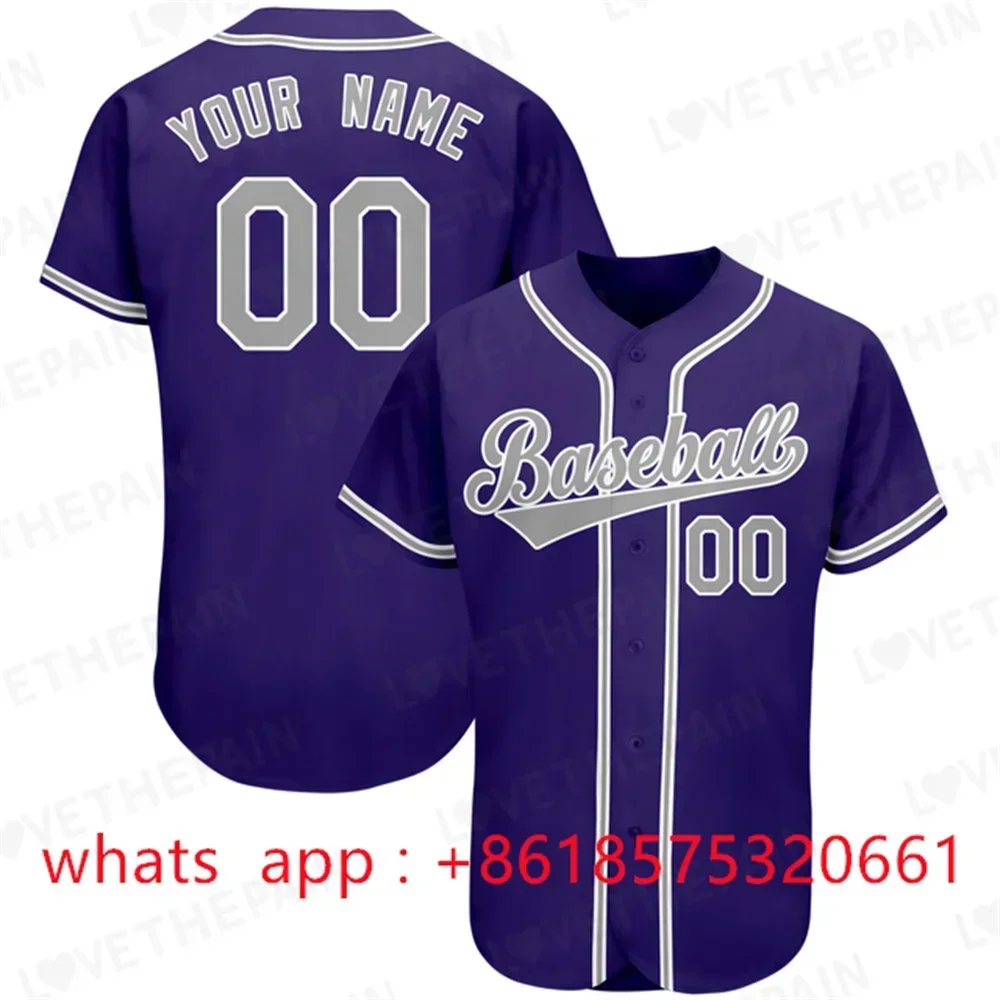 Customizable Baseball Jersey Print Team Personal Name Number Stripe Baseball T-shirt Men/Women/Kids