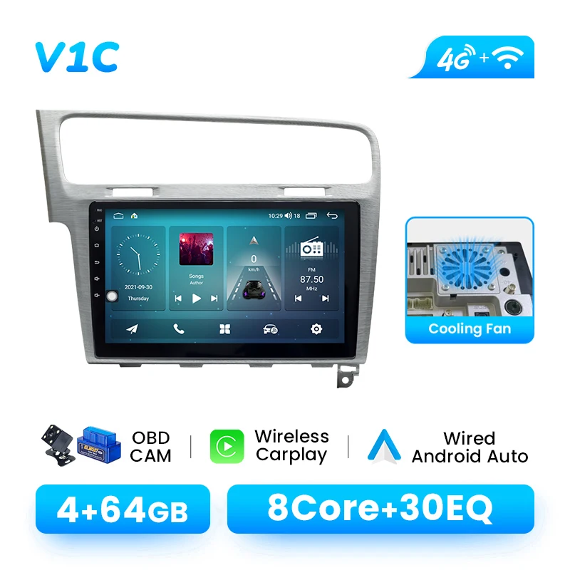Draadloze Carplay GPS Auto Multimedia Speler Voor VW Golf 7 2013-2017 Android 14 Radio 1280*720 IPS navigatie DSP AI Voice