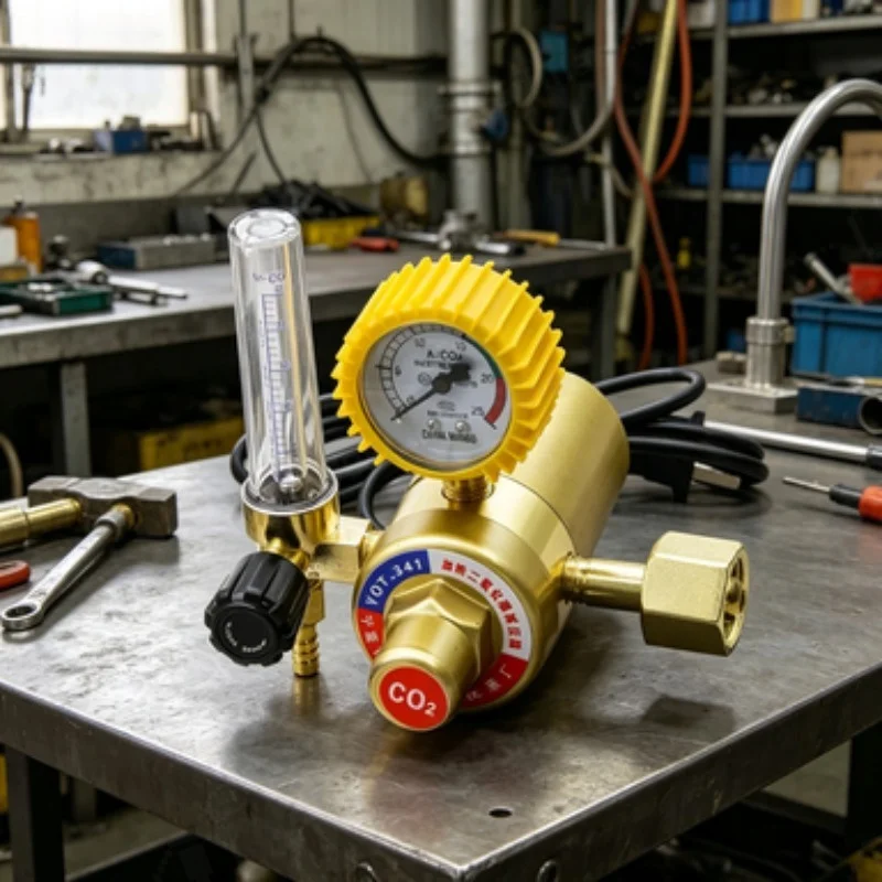 36/110/220V CO2 Pressure Regulator Carbon Dioxide Pressure Reducer Heated Pressure Gauge Meter Flowmeter For MIG/TIG Welding