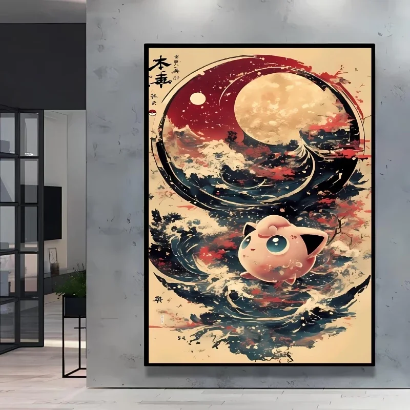 1PC frameless, Paintings High Quality Pokemon Arcanine Pikachu Wall Painting with Unique Designs and Gorgeous Colors Addin