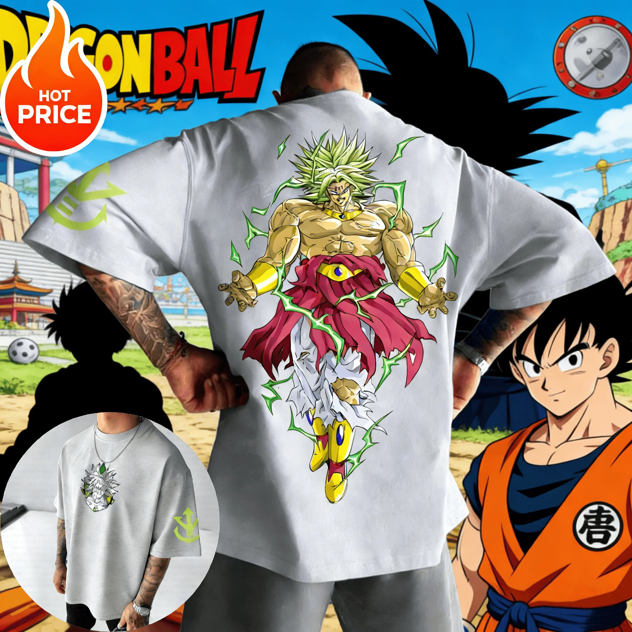 2026 Dragon Ball Legendary Super Saiyan Broly T-Shirt Baumwolle Herren Oversized Tee Bedruckt Kurzarm Unisex Casual Street Tops