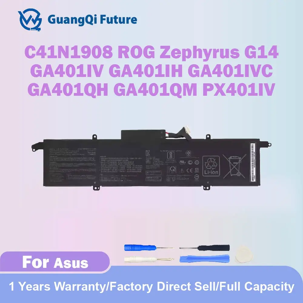 

C41N1908 Новый аккумулятор 75 Втч, замена для Asus ROG Zephyrus G14 GA401II GA401IV GA401IH GA401IU GA401IV GA401IV-BR9N6 GA401Q GA401QH