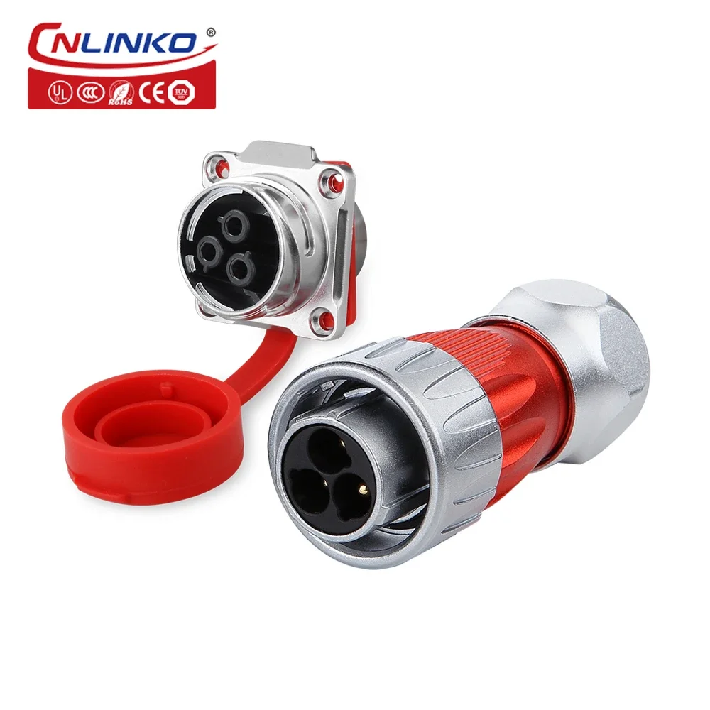 

CNLINKO Factory panel mount 3pin connector 3 pin dc plug waterproof ip67 electrical connector For power generator