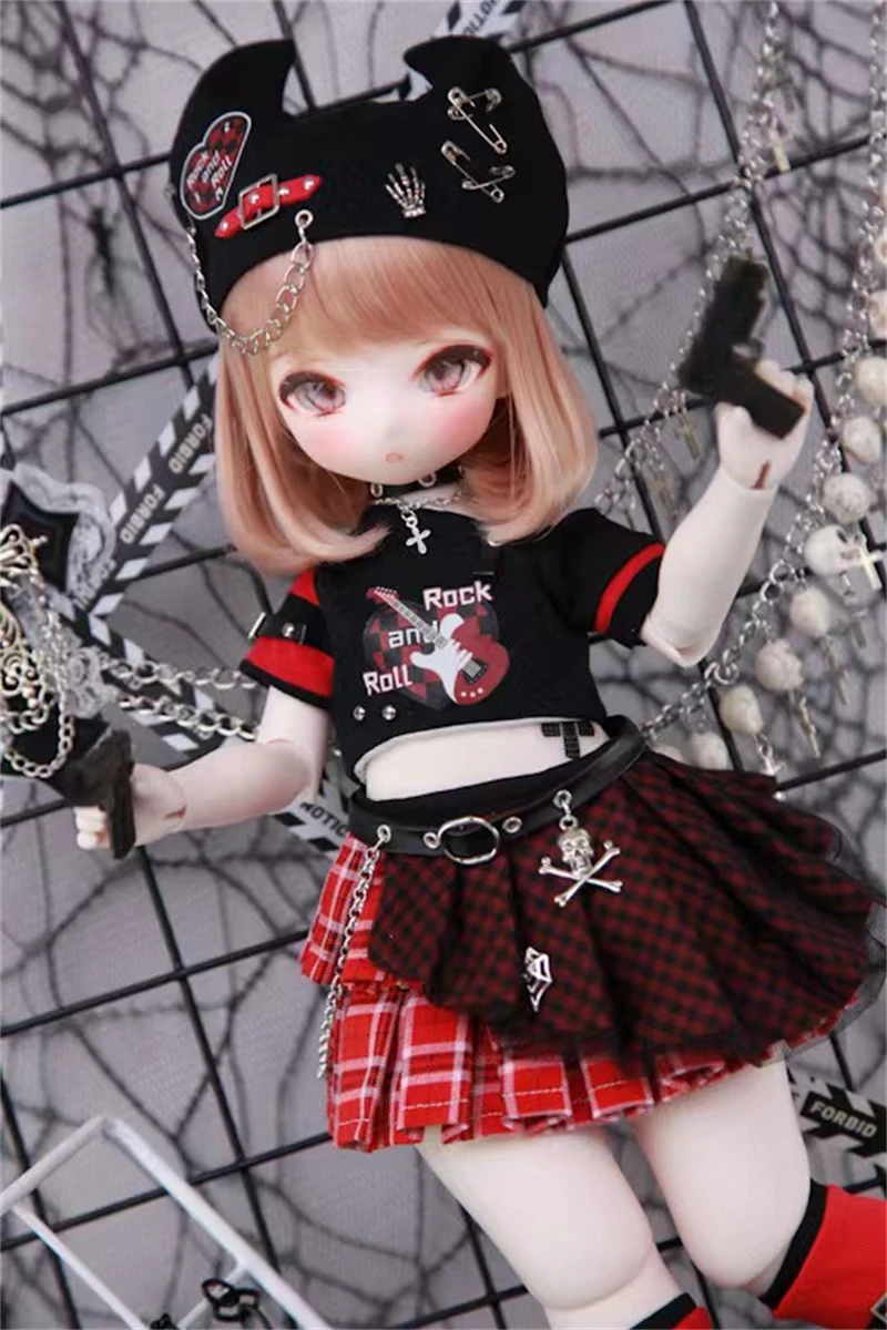 BJD doll clothes suitable for 1/4 size cute doll clothes mdd msd rock sweetheart BJD doll clothes 1/4 doll accessories（6 point）