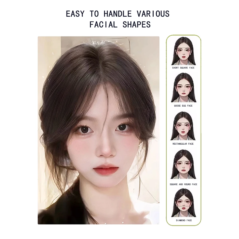 Synthetic Fake Air Bangs Natural Forehead Fake Fringe Hair Bang Wig Short Invisible Clip In Hair Extensions Hairpieces For Women