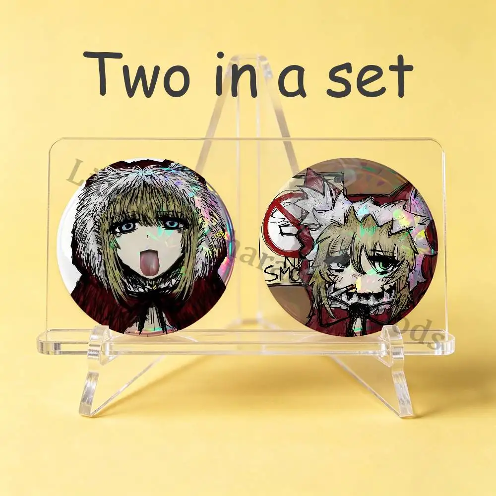 Hood Leaf Node 2-piece set Badges Anime Merchandise Cosplay Nijigen Otaku Culture B-Black S-Souls Large 75 58 44 32 25 mm Mini